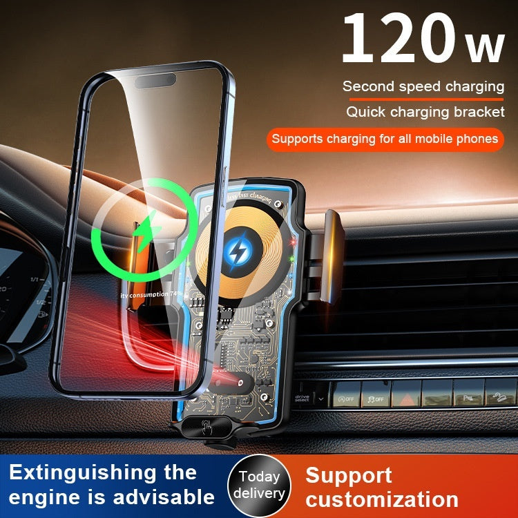Transparent Wireless Fast-Charging Car Phone Holder