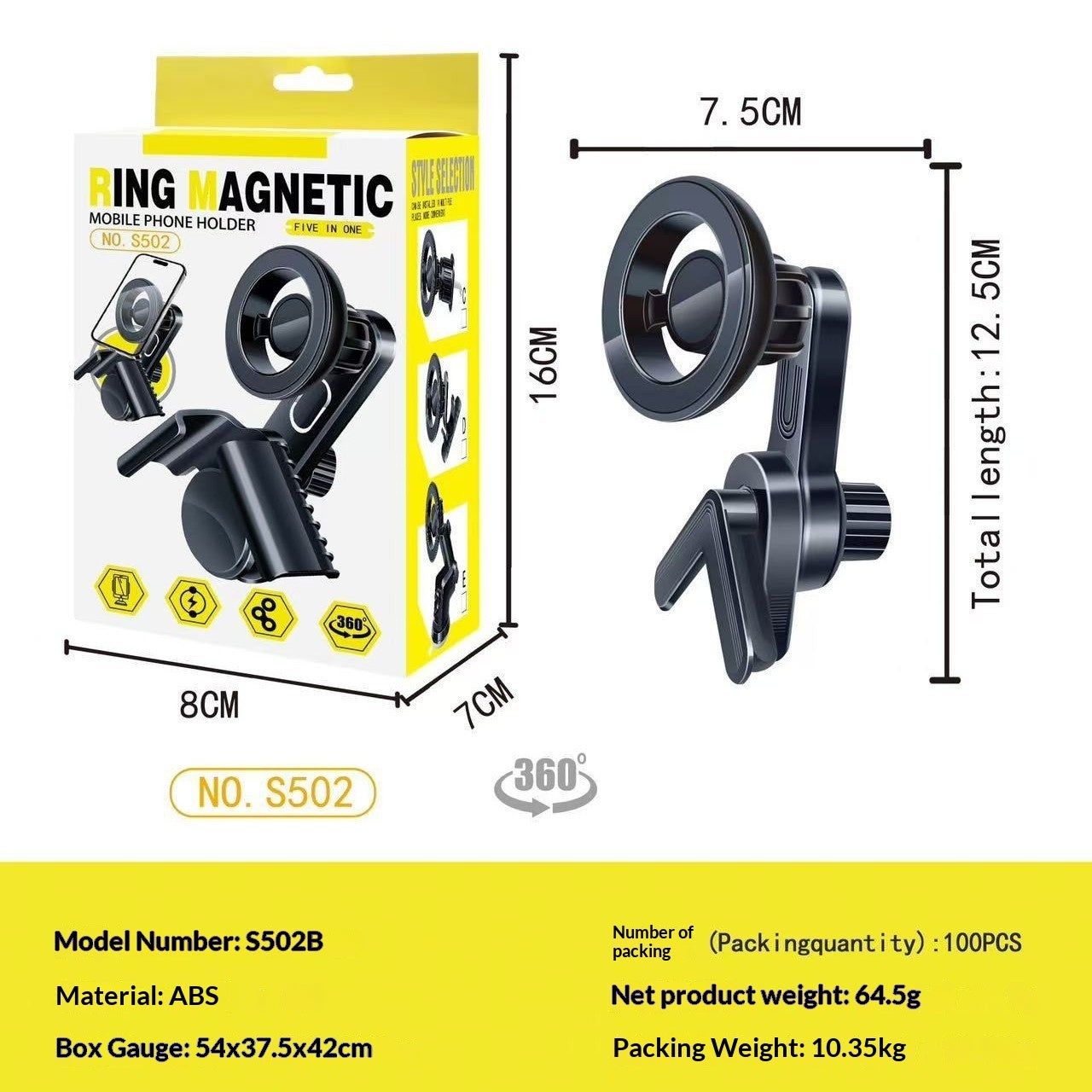 Magnetic Car Phone Mount – Strong Grip, One-Hand Operation, Universal Fit