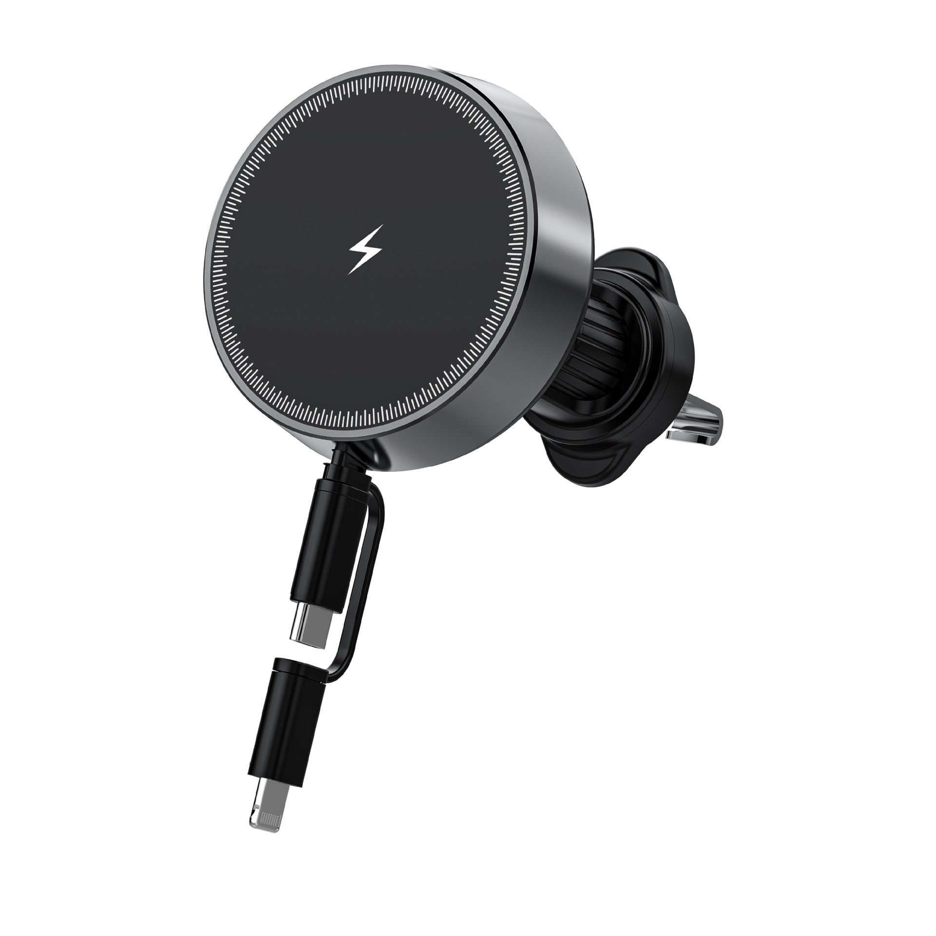 2-in-1 Magnetic Wireless Car Charger With Phone Holder For Vehicles